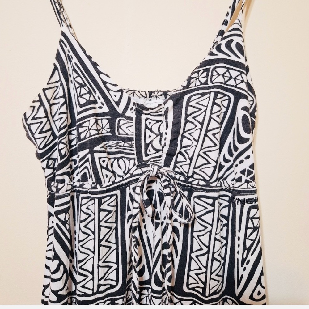 Sundress O’NEILL Maxi Dramatic Blk White Batik Adjust Strap Cotton Sz S/P S - Picture 4 of 16